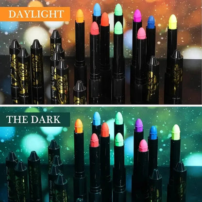 Halloween Glow in The Black Light Face Paint 6/12pcs