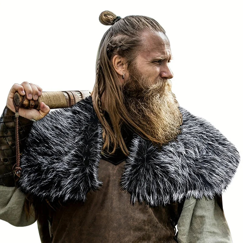 Fur Collar Winter Clothing King Warrior Cloak