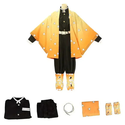Anime Demon Slayer Kimetsu no Yaiba Agatsuma Zenitsu Costume