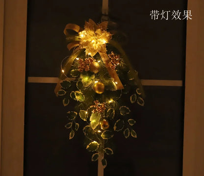 Golden Christmas Flower Upside Down Tree