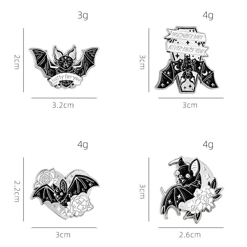 Spooky bat brooch for men and women