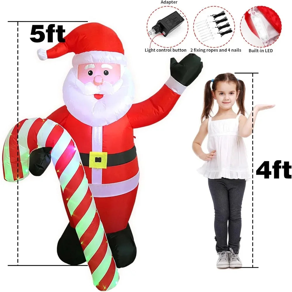 Santa Claus Inflatable 5FT Outdoor/Indoor Decoration