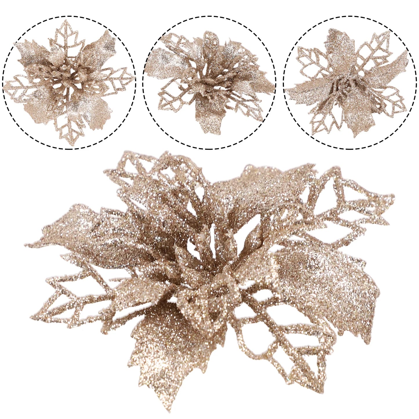 Artificial Flower Hollow Ornaments – Christmas Tree Decor