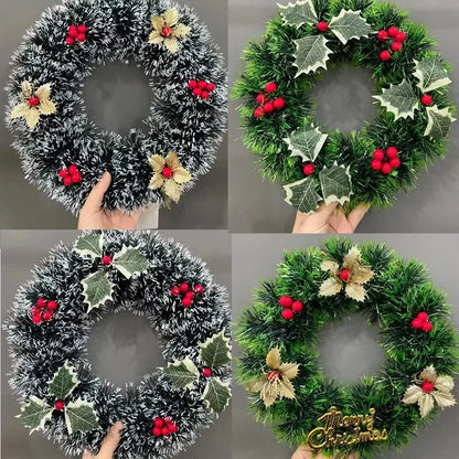 Christmas Decor - Artificial Flowers & Greenery, Gift Decor - Decorative Wreath for Home & Holiday - 1pc