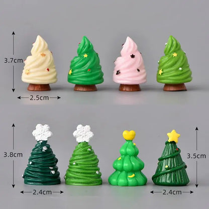 Mini Christmas Tree Couple Figurines