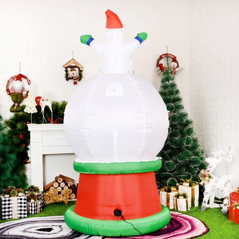 Inflatable Christmas Snow Globe with LED Light