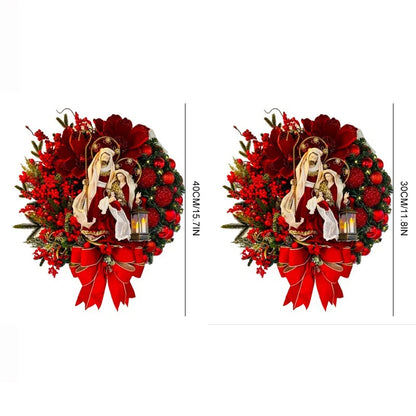 Christmas Decor - Artificial Flowers & Greenery, Gift Decor - Decorative Wreath for Home & Holiday