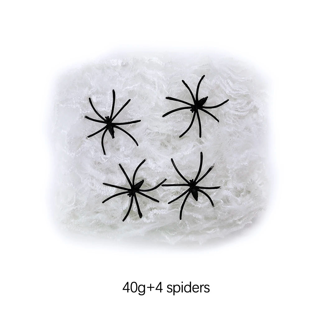 Artificial Spider Web White Stretchy Cobweb Glow