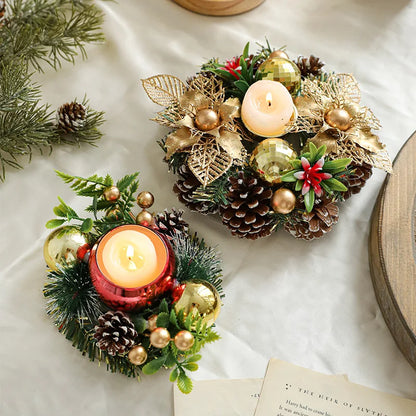 Artificial Pinball Pinecone Candle Holder