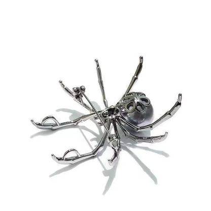 Retro Punk Goth Spider Brooch Pin for Women and Men