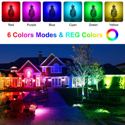 1/2/4/6 Lights RGB Solar Spotlight IP65 Waterproof Solar Light