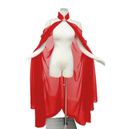 Women Medieval Shawl Cape Chiffon Gothic Wicca RobeCostume