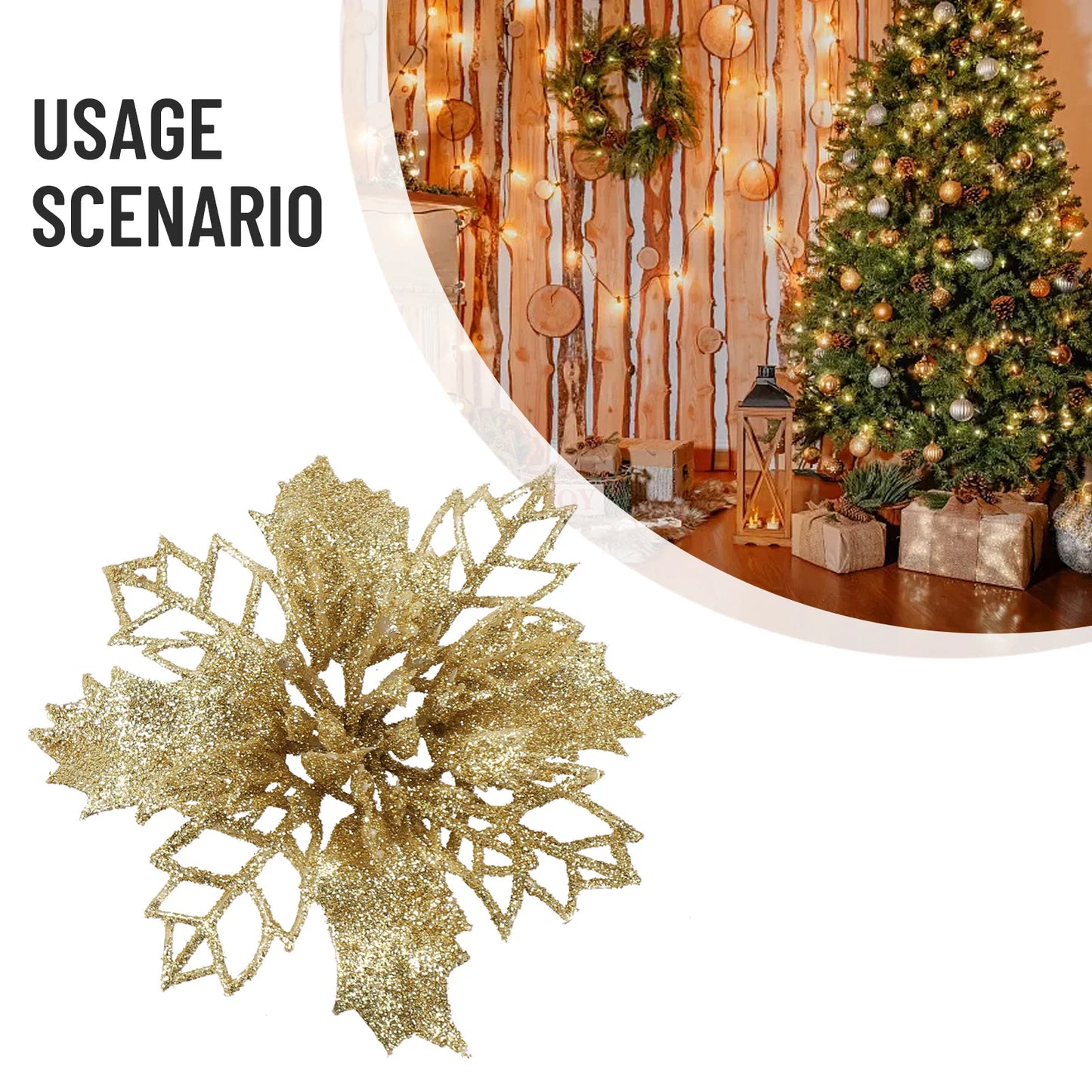 Artificial Flower Hollow Ornaments – Christmas Tree Decor