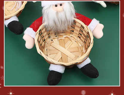 New Christmas Doll Bamboo Basket Pendant