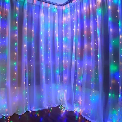 LED Curtain Fairy Lights 8 Lighting Modes Christmas Decoration