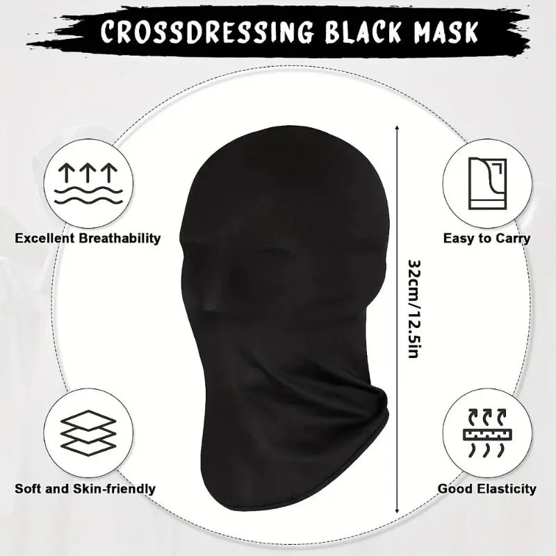 Black Hood Halloween Cosplay Costumes Spandex Full Mask