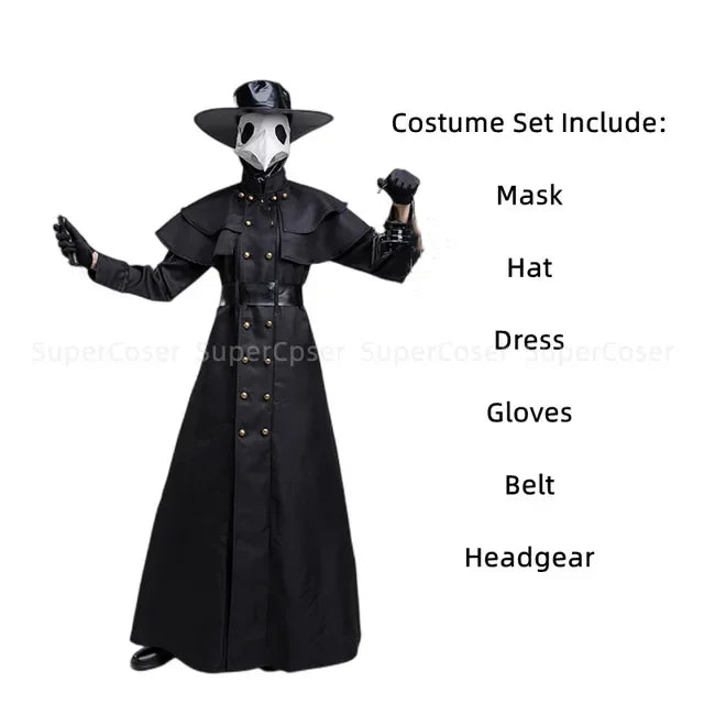 Medieval Hooded Robe Plague Doctor Costume