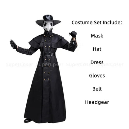 Medieval Hooded Robe Plague Doctor Costume