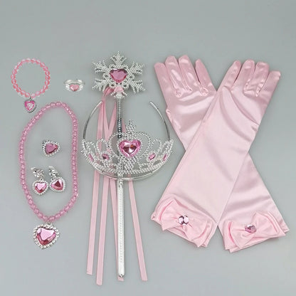 Girls Cosplay Elsa Anna Princess Crown Magic Wand Costume