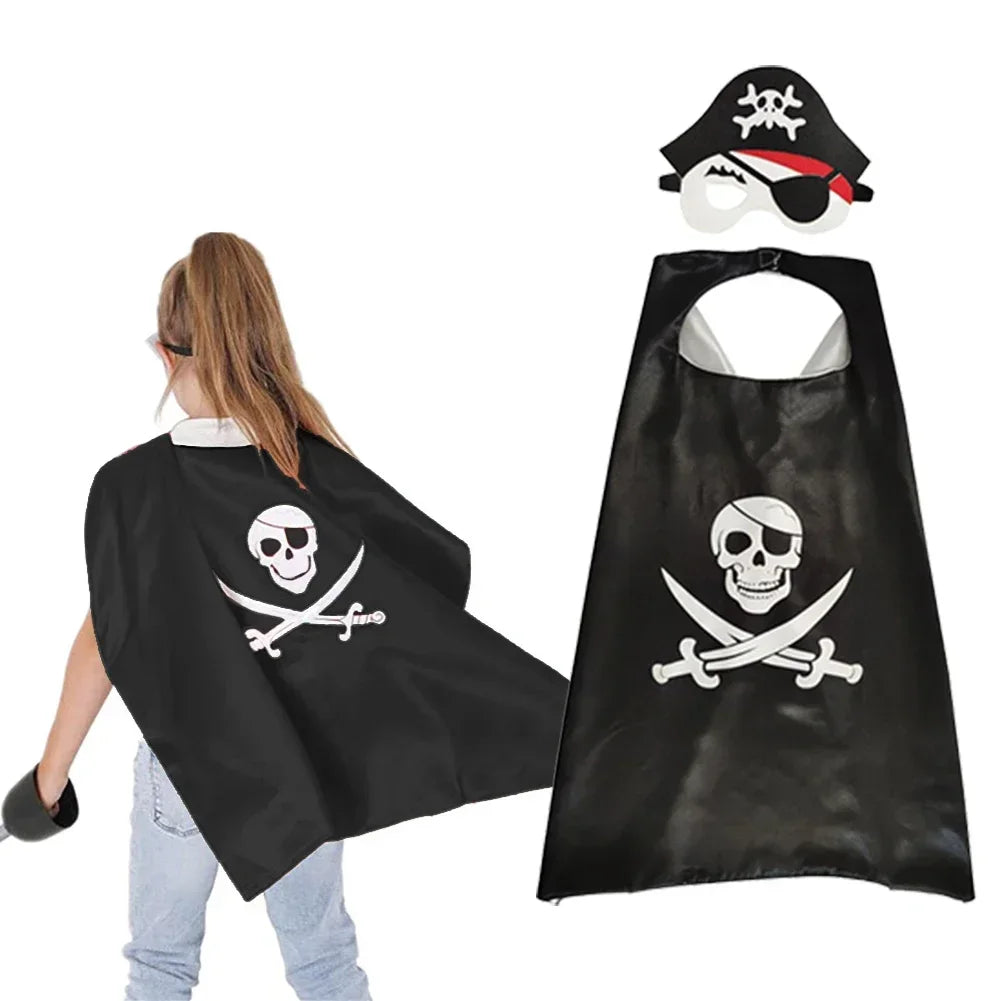 Pirate Cloak with Eye Mask for Children 1set - Festivewarehouse™