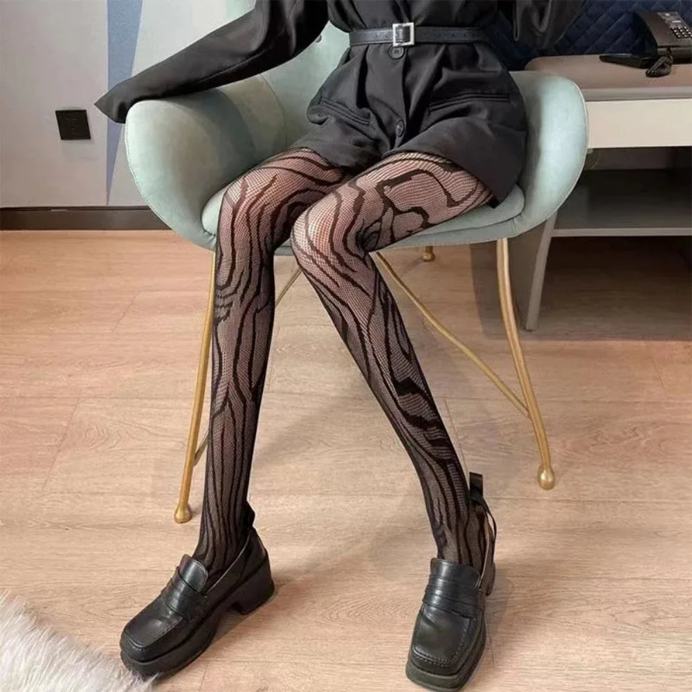 Sexy Black Spider Web Mesh Pantyhose