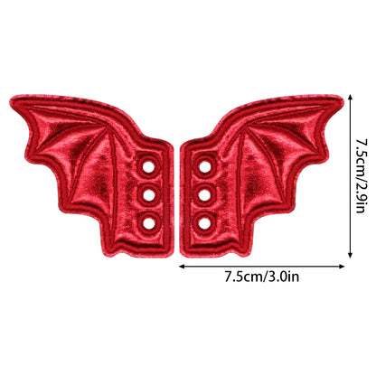 1 Pair Bling Bat Shoe Wings Embroidery DIY