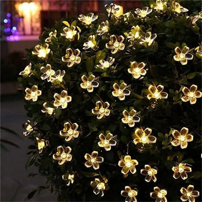 Outdoor Solar Flower String Lights Waterproof Fairy Light Decorations