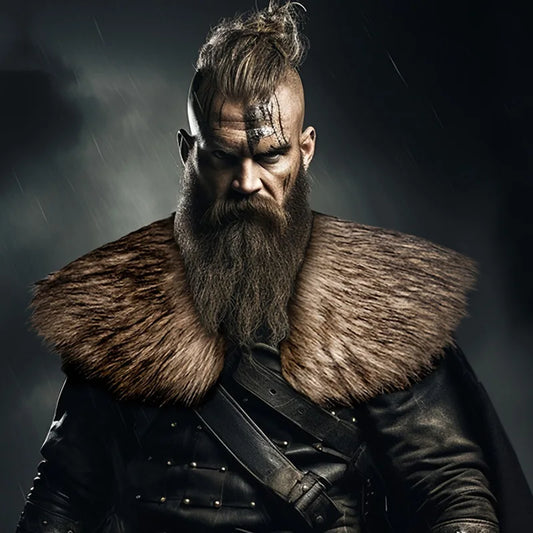 Fur Collar Winter Clothing King Warrior Cloak