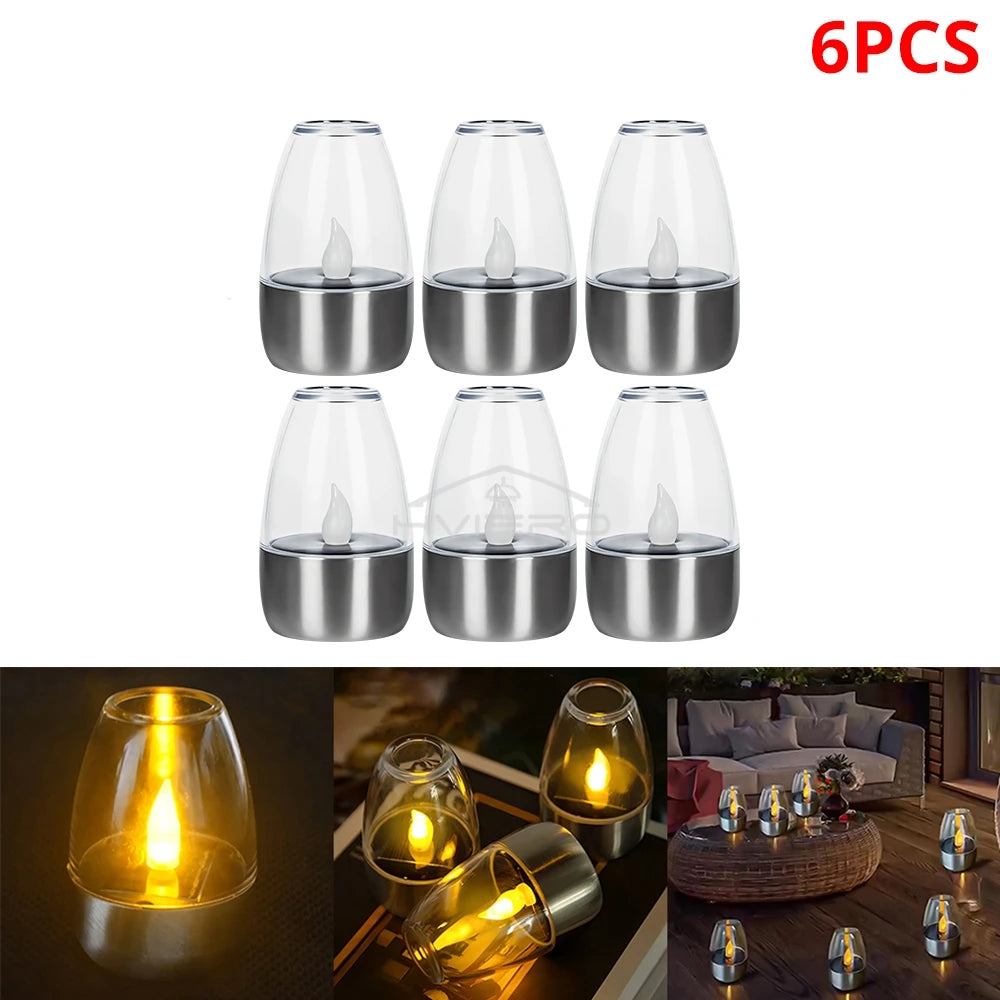 Solar Light LED Stainless Steel Candle