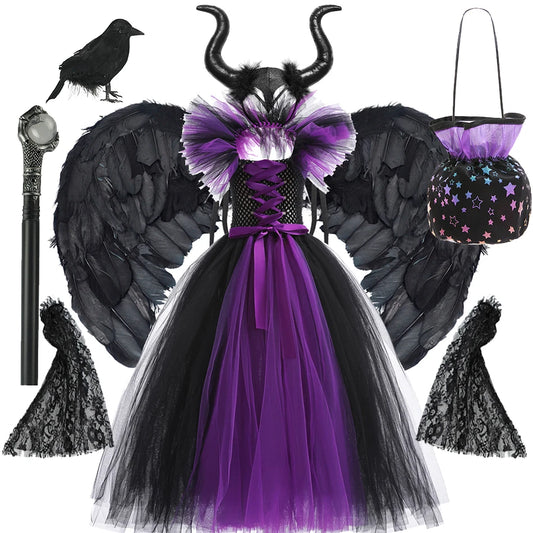 Maleficent Neck Dress Girls