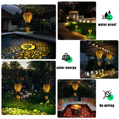 Hot Air Balloon Garden Landscape - Solar Light