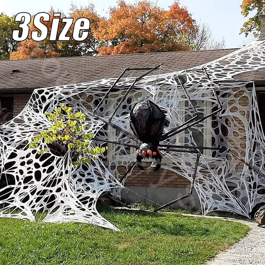 2/4m Halloween Decorations Outdoor Spider Web Giant