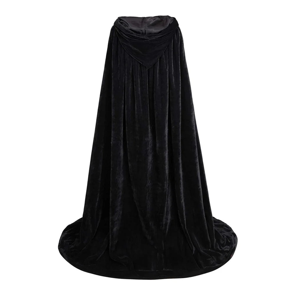 Unisex Black Hooded Cloak Witch