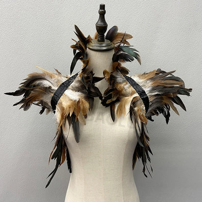 Natural Feather Shrugs Shawl For Women