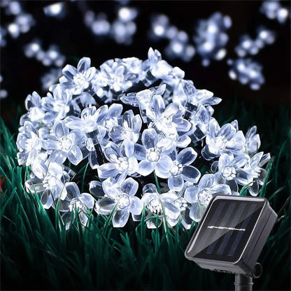 Outdoor Solar Flower String Lights Waterproof Fairy Light Decorations