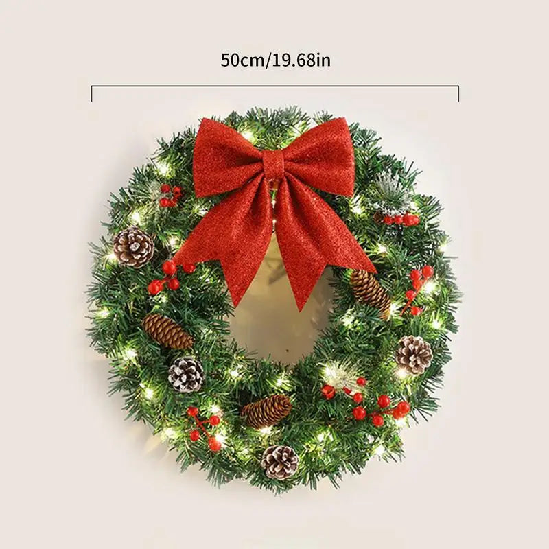 Pine Cone Christmas Wreath - Decorative Wreath for Home & Holiday - 50cm