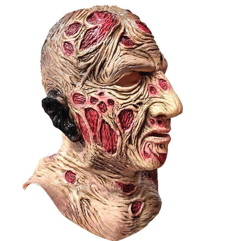 Freddy Krueger Mask Monster Latex Scary For Adult One Size