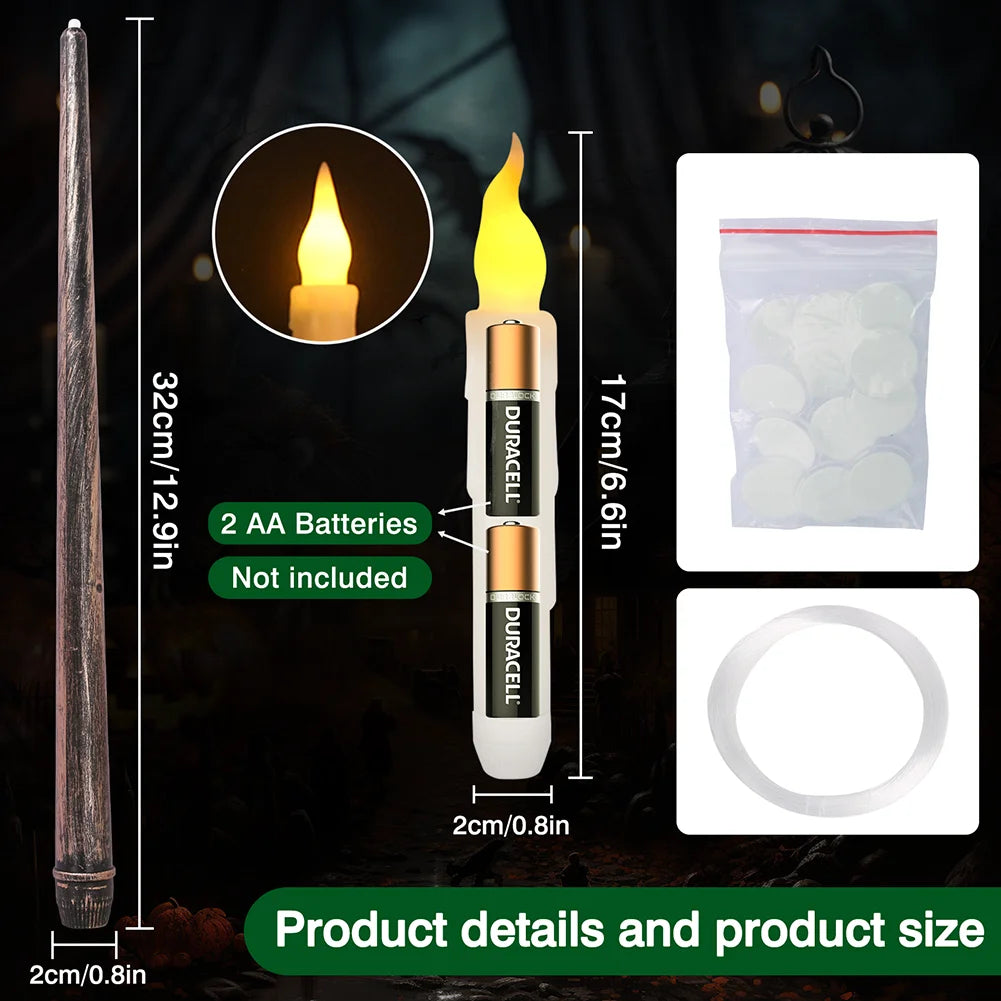 Floating Electronic Candles -  Magic Wand Remote Hanging Candles
