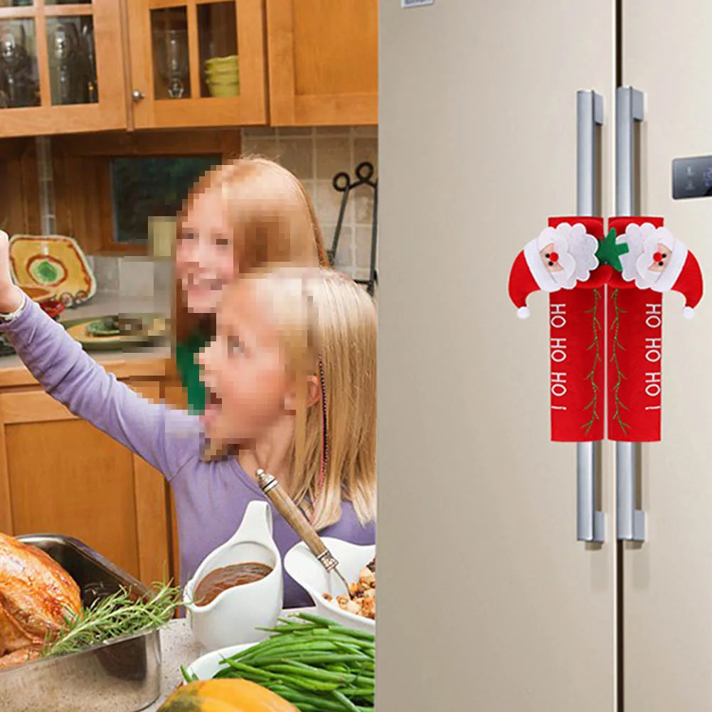 Christmas Refrigerator Door Handle Covers