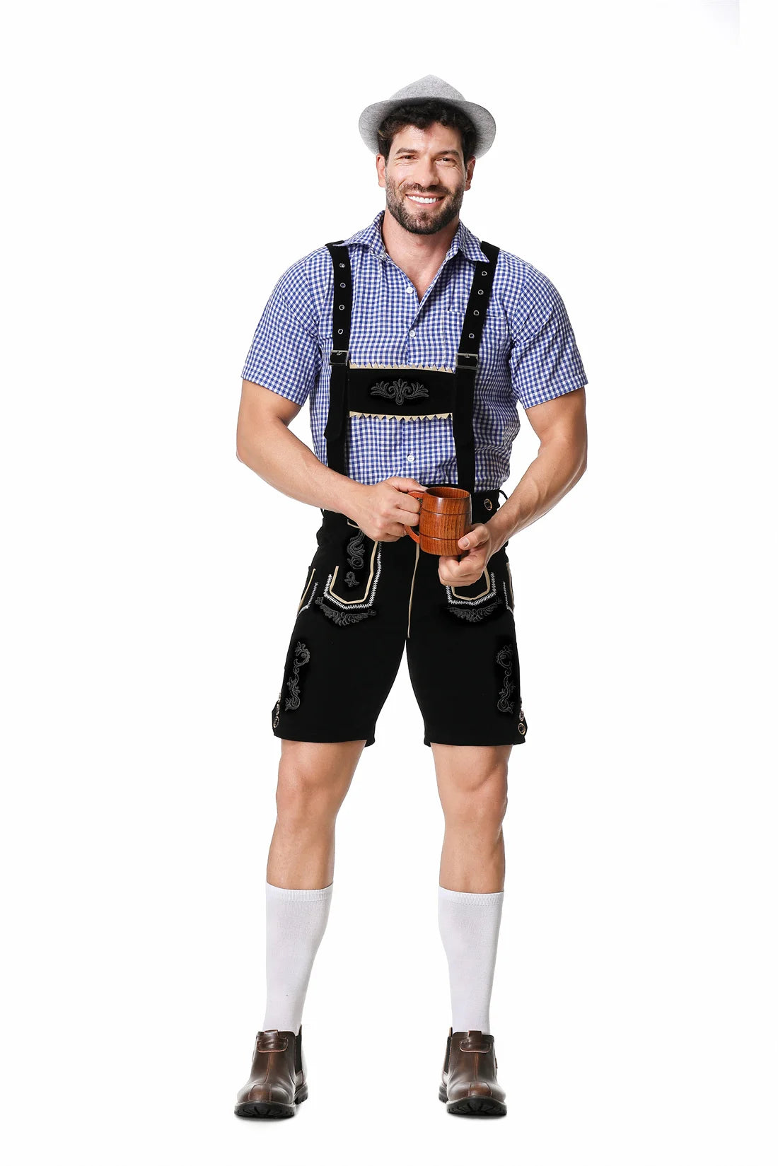 M-XXL Men German Oktoberfest Lederhosen Costume