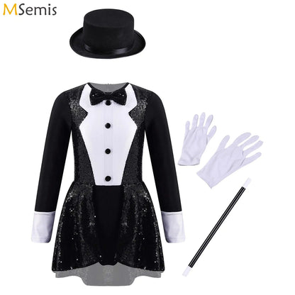 Girls Magician Costume Set Long Sleeve