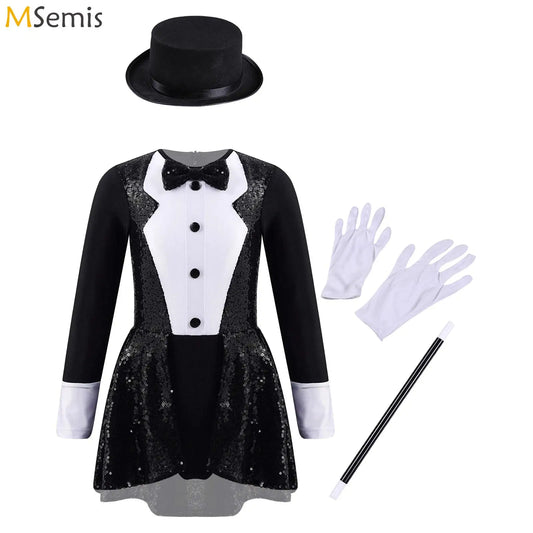Girls Magician Costume Set Long Sleeve