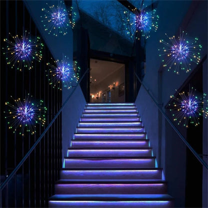 Tirvose 200LEDs Christmas Garland String Lights 8 Modes Explosion Star Firework Fairy Garden Lights for Indoor Outdoor Decor