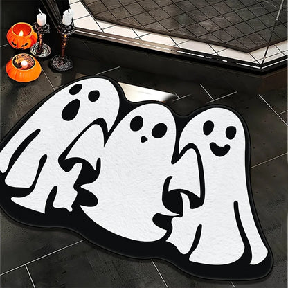 Halloween Holiday Bathroom Carpet with 3 Cute Ghosts