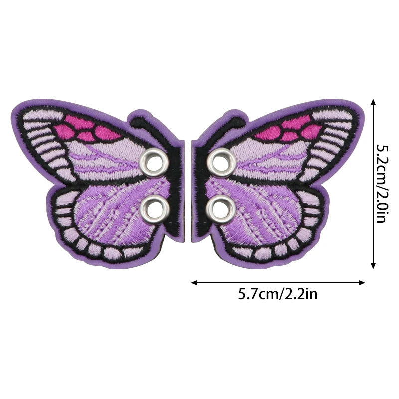 1 Pair Bling Bat Shoe Wings Embroidery DIY
