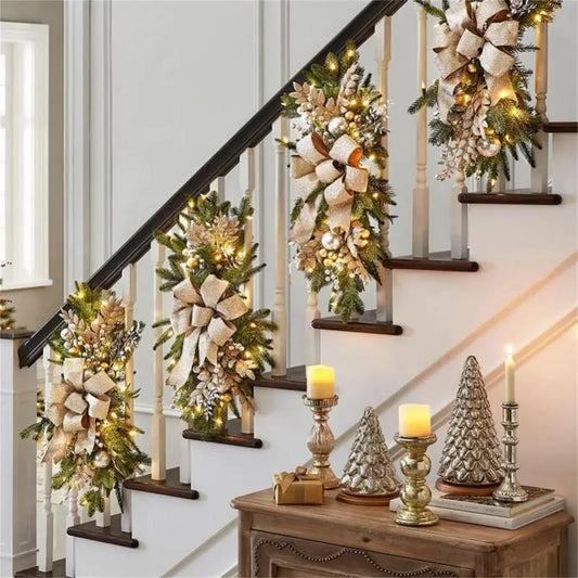 19 Inches Stairway Swag Trim Artificial Hanging Garland LED