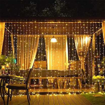 LED Curtain Fairy Lights 8 Lighting Modes Christmas Decoration