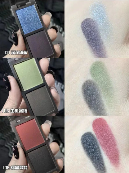 Biya 2 Color Eyeshadow Protable Red Black Plate Matte Eye Shadow