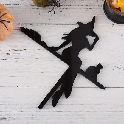 Black Cat Witch Acrylic Corner Sign