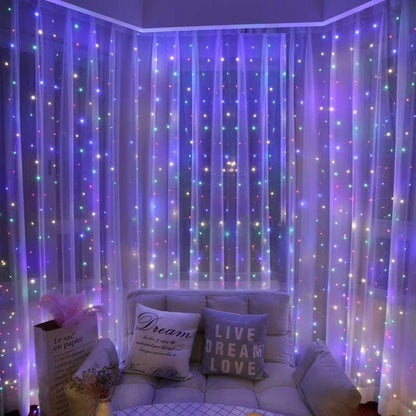 LED Curtain Fairy Lights 8 Lighting Modes Christmas Decoration